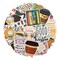 Wrapables Waterproof Vinyl Stickers for Water Bottles, Laptop, Phones, Skateboards, Decals for Teens, 100pcs, Coffee Time